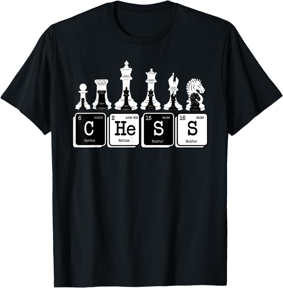 Funny Chess Set Pieces Periodic Table Board Game Player Gift T-Shirt Small
