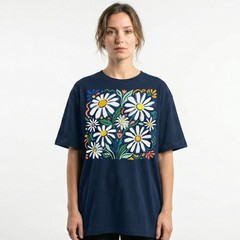 Retro Floral Daisy T-Shirt Colorful Botanical Wildflower Nature Spring Tee