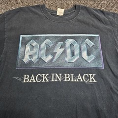 Vintage 1990s AC/DC Back in Black Band T-shirt Size XL Double Sided Graphics