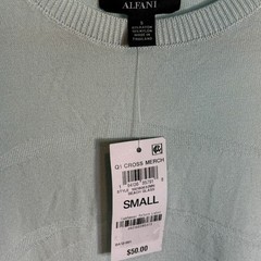 Alfani Men’s Tonal Wave Jacquard T-Shirt, Beach Glass Small $50