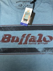 Buffalo David Bitton Mens Blue Graphic Tee T-Shirt Crew LARGE NWT