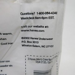 2 Packs Hanes Crew Neck T Shirt Undershirt Large White 3 Pack Tagless Cotton