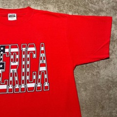 Vintage 90s America T Shirt Mens XL Red Patriotic USA Flag Graphic Tultex Tee