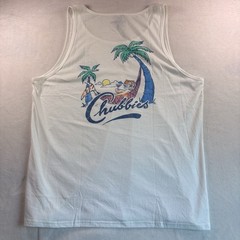 Chubbies Mens XXL White Graphic Tank Top Tiger Hammock Tropical Palm Tree 2XL