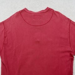 Vintage Levis Mens Henley Shirt M Burgundy Red Short Sleeve Ribbed Cotton