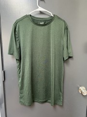 Quince Flowknit Breeze Performance Tee T-Shirt Mens Sz L Olive Green