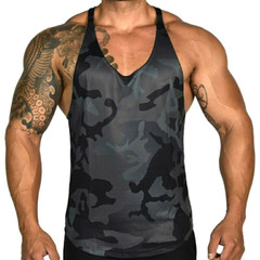 Mens Camo Stringer Sleeveless Tank Tops Gym Sports Workout Fitness Vest T-Shirts