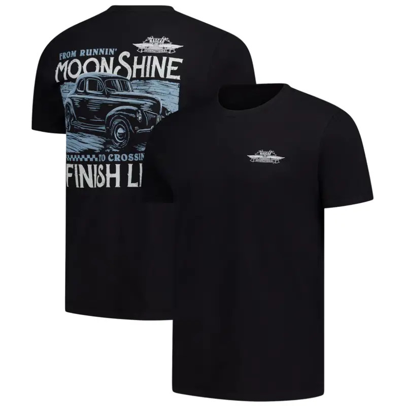 Moonshine to Finish Line NASCAR Vintage Racing Graphic T-Shirt Gift Tee