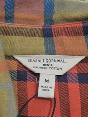 BNWT Seasalt Men’s Fathomer Checked Shirt Rhythm Merlot Regular Size M