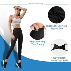 High Waisted Leggings for – No See Through Tummy Novelty Workout Yoga Pants w…