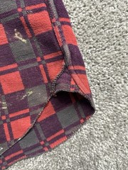 Vintage 60s Champion Cotton Red Plaid Flannel Shirt Size L Gusset Paint Splatter