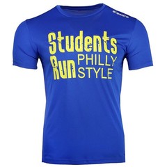 diadora Philly Run Crew Neck Short Sleeve Athletic T-Shirt Mens Blue Casual Tops