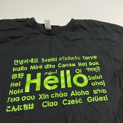 Cricket Wireless Employee Black HELLO SS Sign T Shirt Sz Large