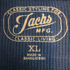 Jachs MFG Men’s XL Thermal Shirt Navy Blue Waffle Knit Crewneck Long Sleeve
