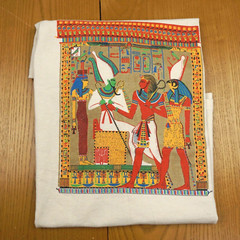 Vintage Egypt Shirt Mens XL 90s Art Tomb of the Kings Graphic Tee Mural Pharaoh
