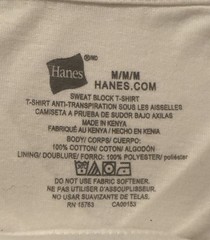 NEW No Packaging Hanes 3 Pack Sweat Block Tee Shirts V-Neck White Size M 38- 40″