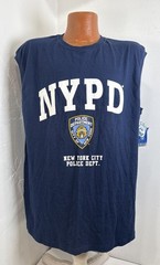 Official Licensed NYPD Men’s Sleeveless T-Shirt Size Large Blue Muscle Tee NWT