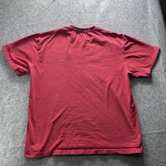 Vintage Blank Shirt Mens Large Red Solid Crew Neck Logo Tee Casual Basic Classic