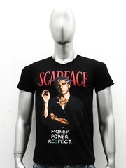 NWT SCARFACE MONEY POWER RESPECT RETRO EXCHANGE FASHION MEN BLACK V-NECK T-SHIRT