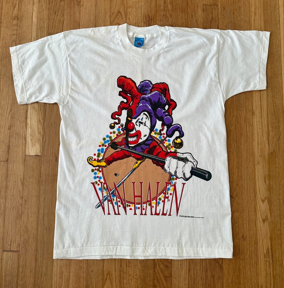 Vintage 90s 1995 Van Halen Band Clown Balance Tour Shirt Single Stitch XL Unworn