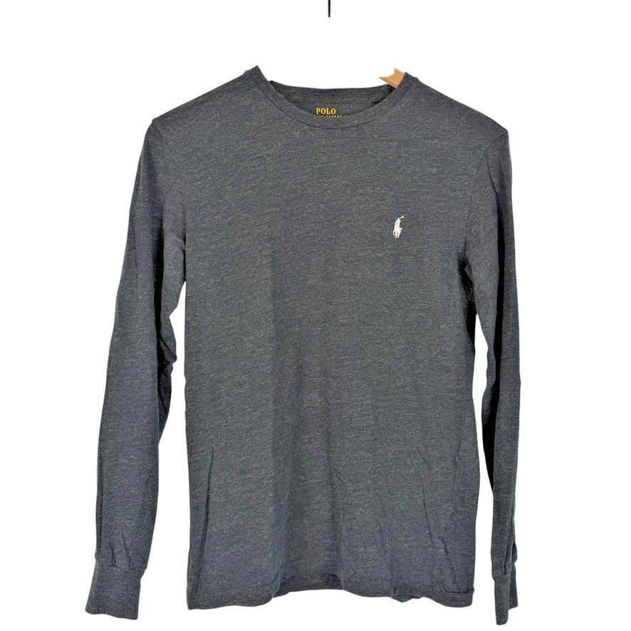 POLO RALPH LAUREN Long Sleeve T-Shirt Mens XS Charcoal Gray Logo Classic Preppy