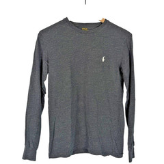 POLO RALPH LAUREN Long Sleeve T-Shirt Mens XS Charcoal Gray Logo Classic Preppy