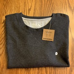 EDDIE BAUER Mens Crew Neck Gray Thermal L/S SHIRT 2XL #3253 NWT