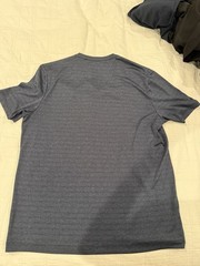 Perry Ellis Men’s L Gray Short Sleeve V-Neck Polyester Knit Solid T-Shirt