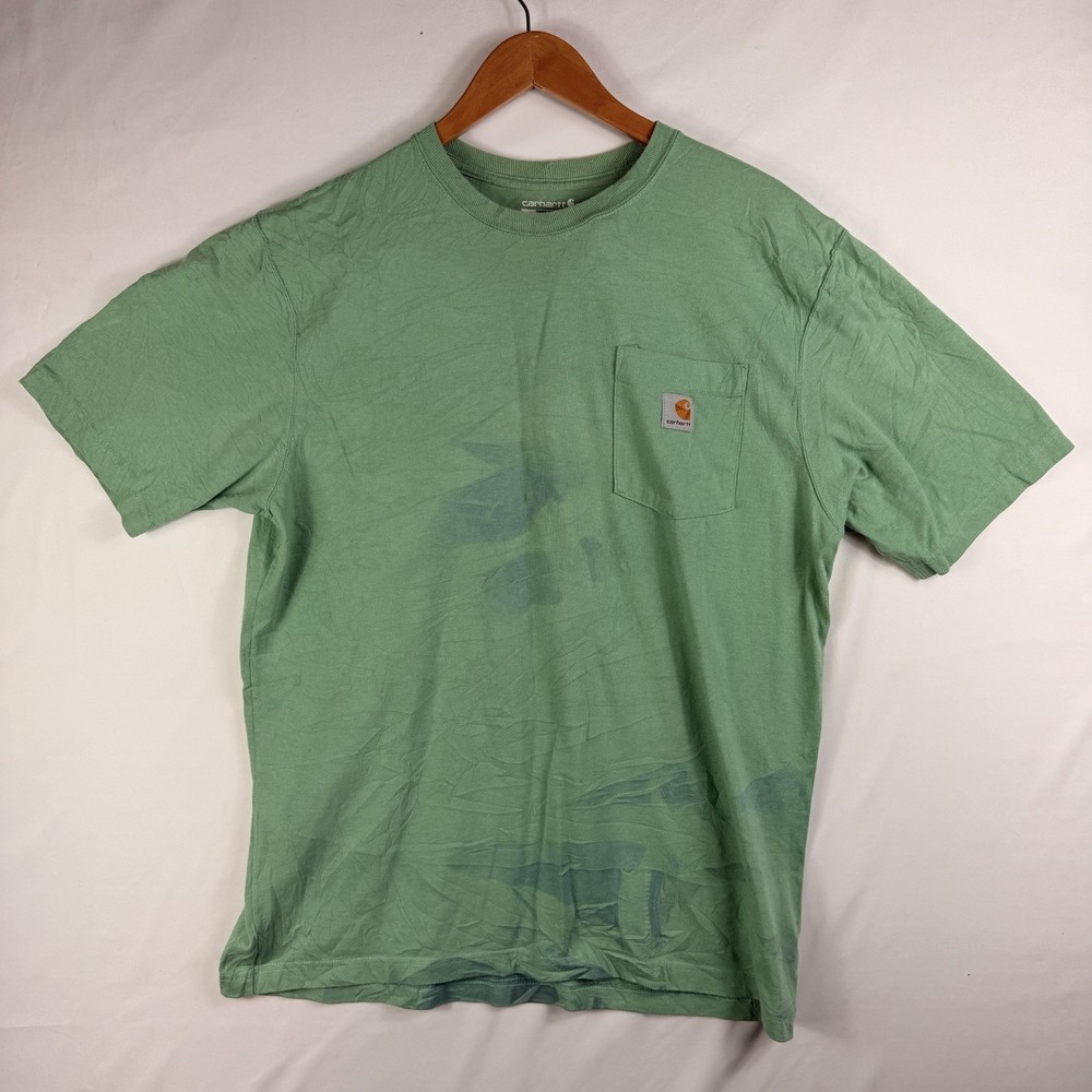 Carhartt T-Shirt Men’s L Loose Fit Green Short Sleeve Pocket Tee Workwear