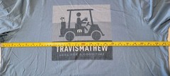 TravisMathew Shirt Mens XL Blue Graphic Golf Cart Here For A Good Time Tee