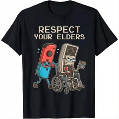Funny Retro Gamer Graphic T-Shirt Soft Cotton Tee Vintage Console