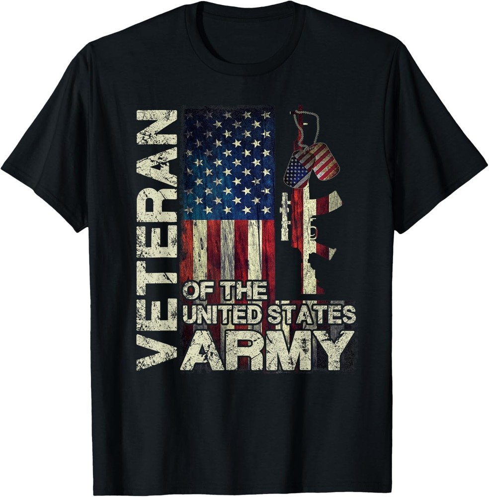 Distressed American Flag US Army Veteran Shirt Gift T-Shirt