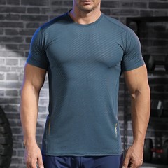Men Gym Muscle Training Tights Running Sports Quick Dry T-Shirt Badminton Tennis