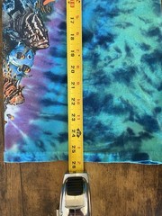 Vintage 90s Y2K Liquid Blue Aquatic Oceanlife Tie Dye Shirt Medium Fish Animals