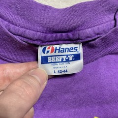 Vintage 90s Hanes Beefy T-Shirt Large (fits S/M) Workout Beach Colorful Fun USA