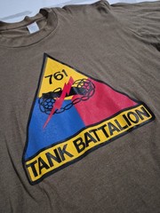 Vintage Soffe Shirts Army Tank Battalion Unisex T Shirt Size XL Made In USA!