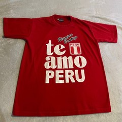 Vintage Peru PoloTran’s Te Amo Siempre Contigo Red Graphic T-Shirt Mens Medium