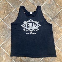 VINTAGE Everlast Boxing T-Shirt Mens Size L Black Stringer Muscle Tee 90s
