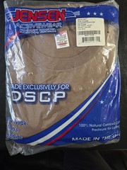 DSCP Army Brown Mens XXL 3-pack T Shirts, Jensen Co, 100% Combed Cotton NEW USA