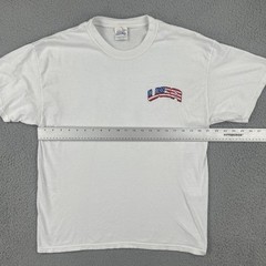 Vintage Hanes Heavyweight 50/50 Large White T Shirt 9-11-01 God Bless America