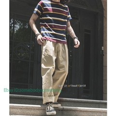 NON STOCK Ivy League Striped Crew Neck T Shirts Preppy Style Men’s Casual Tee