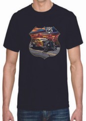 Adult DryBlend® T-Shirt – ( MEET ME ON ROUTE 66- HOT ROD / PIN-UPS / HOTTIES)