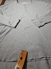 Levis Shirt Mens Large Gray Henley Button Preppy Pullover Casual Long Sleeve Tee