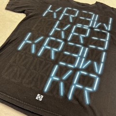 Krew Kr3W Skateboarding T Shirt Adult Medium Black Faded Digital Clock Logo