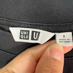 Uniqlo U Airism Mens Size Small Black T-Shirt Cotton Blend
