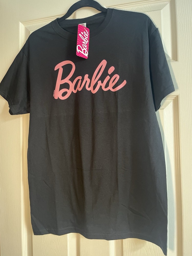 Barbie T Shirt Sz M Black Vintage Style BarbieCore 100% Cotton NWT