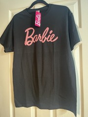 Barbie T Shirt Sz M Black Vintage Style BarbieCore 100% Cotton NWT