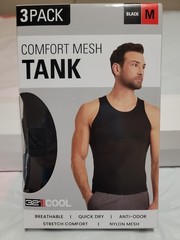 Brand New 32 Degrees Cool Men’s Comfort Mesh Tank Tops – 3 Pack Black Medium