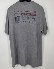 Travis Mathew Short Sleeve T-Shirt Weekend Drinking Forecast Men Size Large Gray