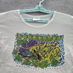 VINTAGE Marquette Waterfront Festival Men Shirt L Single Stitch 90s USA